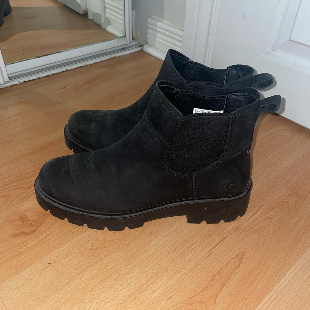 UGG Black Suede Chelsea Ankle Boots